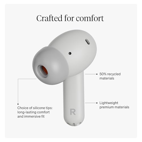 Image of Cambridge Audio Melomania A100 Earbuds - in Ear True Wireless Headphones with Adaptive Active Noise Cancelling, aptX Lossless Bluetooth, Up to 39 Hour Battery Life with Charging Case - White