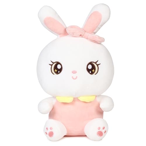 Image of ADORA Rabbit Soft Toys Doll Soft Toy Stuffed Animal Plush Teddy for Kids Birthday Gifts Toys for Baby Boys Girls| Skin Friendly Ultra Soft Animal Toys White & Pink (Size 35Cm)