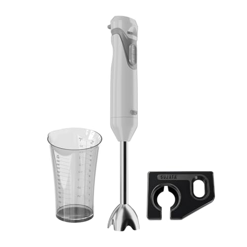 Image of Sujata Blendstick Hand Blender | 600W Powerful Motor | Dual Speed Control | Stainless Steel Immersion Blender | 18000 RPM | Detachable Stick | Ergonomic Design | White