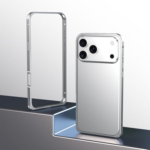 Coque métal iPhone 15 en argent mat avec cadre rigide de luxe