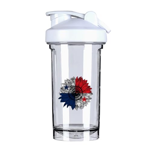 Vintage Sunflower Panama Panamanian Flag 18 Ounce Shaker Cup,Fashion Theme Pattern Shaker Bottle Leak-proof Workout Shake Bottles 500ML/18 oz Perfect for Pre Workout White 0