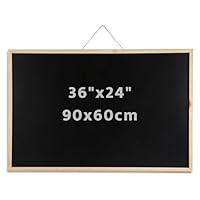 DOEWORKS Chalkboard 90cm x 60cm Wall Mounted, Large Blackboard Bulletin Board for Home School Office, Chalk Board with Wood Frame
