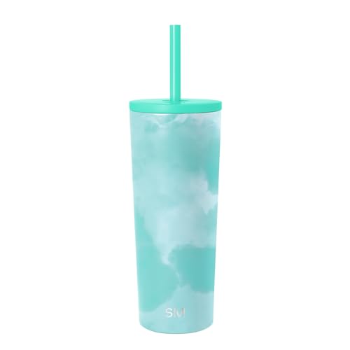Image of Simple Modern Classic Tumbler with Straw Lid | Insulated Iced Coffee Cup Reusable Stainless Steel Water Bottle Travel Mug | Gifts for Women Men Her Him | 24oz | Ocean Tide