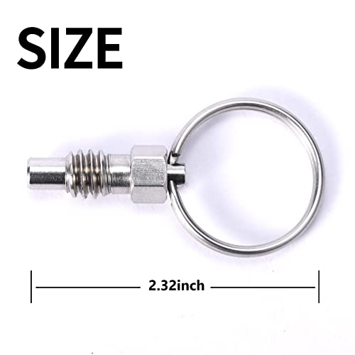 2 Packs Spring Plunger with Pull Ring, 1/2
