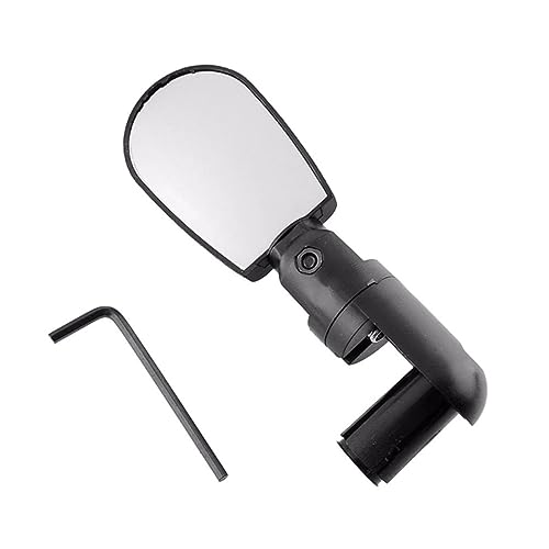 Mikikit Bike Handlebar Mirror Adjustable Wide Angle Rearview Mirror Super Resistant Lens Lightweight Design Easy Installation for Bikes Black