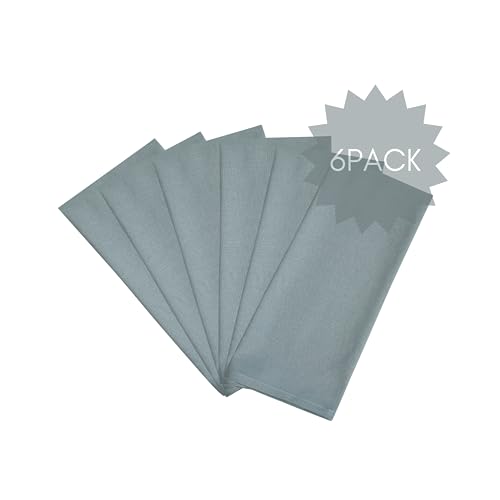 Whitewrap Kitchen Towels | 100% Cotton | Dish Towels For Kitchen | 18"X28" Vintage Plain Towels Blue 6-Pack | Hand Towels, Tea Towels, Dish Cloths| Super Absorbent | Reusable Cleaning Cloths #TOP5