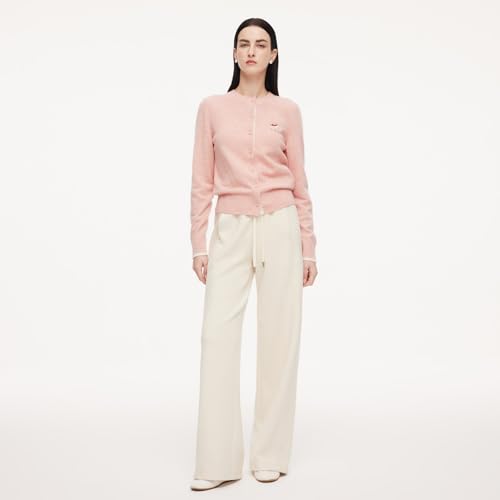 Image of GOELIA Women Wool Blend Lightweight Cardigan Sweaters 2026 Spring Business Casual Solid Long Sleeve Knitted Cardigan Top