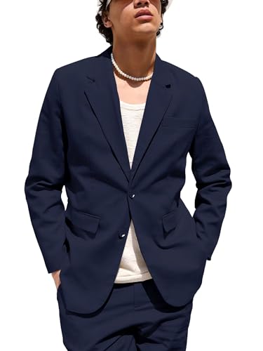 Mens Slim Fit Suit Two Button Solid Suit Jacket Pants Set Casual 2 Piece Wedding Suits Prom Tuxedos