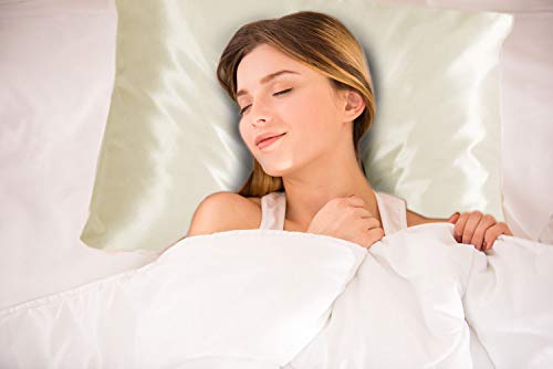 Image of BLISSFORD Luxury Satin Pillowcase for Hair - Standard Satin Pillowcase with Zipper, Ivory (1 per Pack)