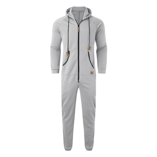 Men's Sleepwear 2025 Winter Zipper Hooded Fuzzy Romper Pajamas Fleece Pajama Jumpsuit Comfy Loungewear With Pockets4