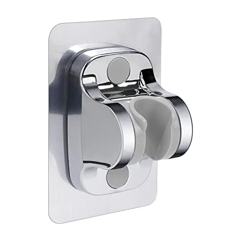NearMoon Self Adhesive Shower Head Holder-Adjustable Handheld Shower Holder NO Drilling Wall Mount Waterproof (1 Pack, Chrome Finish) Cover