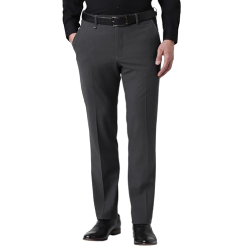 Image of Van Heusen Men Mid Rise Slim Fit Cotton Blend Workwear Trouser