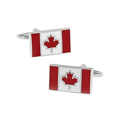 Mancuernillas Vintage con Bandera Nacional Roja para Hombre