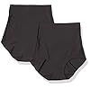 Bali-Womens-Shapewear-Light-Control-Easylite-Smoothing-Brief-Cool-Comfort-Fajas-2-Pack-DFS059 Bali womens Easylite 2-pack Shapewear Briefs, Black/Black, X-Large US