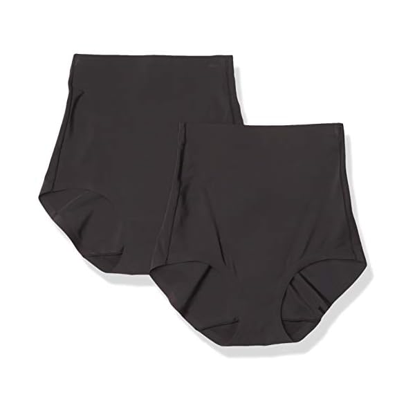 Bali-Womens-Shapewear-Light-Control-Easylite-Smoothing-Brief-Cool-Comfort-Fajas-2-Pack-DFS059 Bali womens Easylite 2-pack Shapewear Briefs, Black/Black, X-Large US
