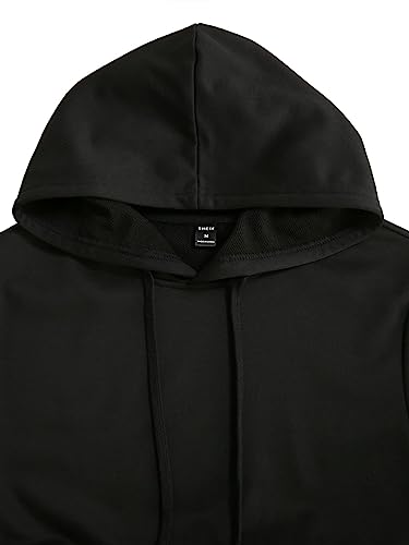 SweatyRocks Men's Short Sleeve Drawstring Hooded Tee Top Zip Front Pullover T Shirt with Pocket3