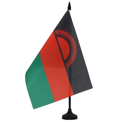 BANDIERA DA TAVOLO MALAWI 21x14cm - PICCOLA BANDIERINA MALAWAIANA 14 x 21 cm - AZ FLAG