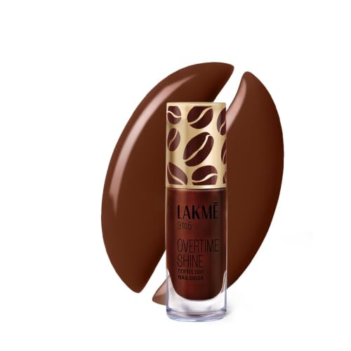 Image of Lakme 9 to 5 Overtime Shine Nail Polish - Coffee Edit-10 Espresso Shot 6ml