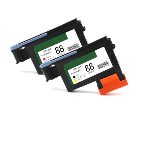 88 Printhead (C9381A C9382A), Compatible with HP Officejet Pro K5400 K550 K8600 L7480 L7550 L7590 L7650 L7580 Printers, Reliable Inkjet Printing Component​(HP88-2 PCS)