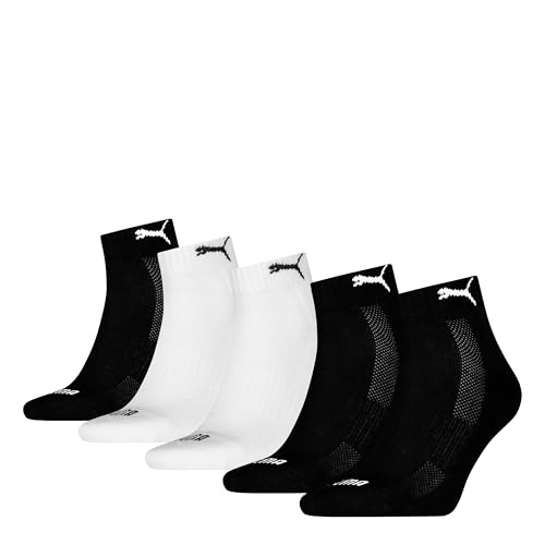 PUMA Cushioned Cuarto, Negro Blanco, 39/42 EU (Pack de 5) Unisex Adulto