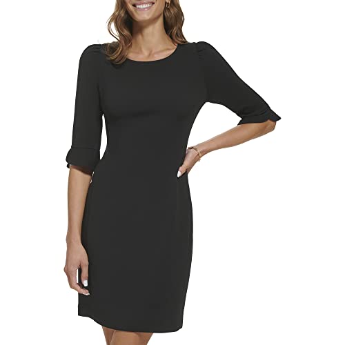 DKNY womens 3/4 Sleeve Jewel Neck Sheath Dress4