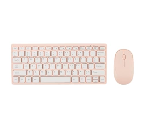GAOJUNAN Combo de Teclado y Ratón Combinación Práctica Genérica De Teclado Y Ratón con Ergonómico Ángulo Inclinación Kit de Teclado y Mouse(Pink)