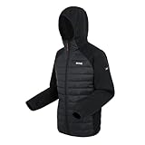 ock dynafunc jacke damen 100 % Polyester Regatta Newhill Herren Hybrid-Jacke mit Kapuze, gepolstert, Schwarz / Rot / Ocker, Größe S