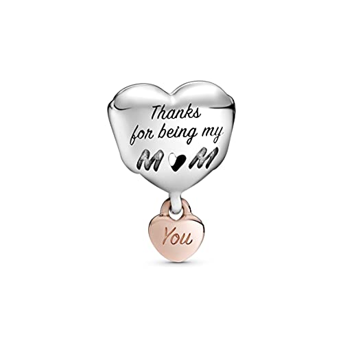Pandora Love You Mom Heart Charm Bracelet Charm Moments Bracelets - Stunning Women's Jewelry - Gift for Women in Your Life - Made Rose & Sterling Silver2