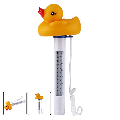 VGEBY1 Water Thermometer, Cartoon Mini Floating Water Thermometer Spas Water Thermometer for Swimming Pool Spas Fish Tank Aquarium(duck)