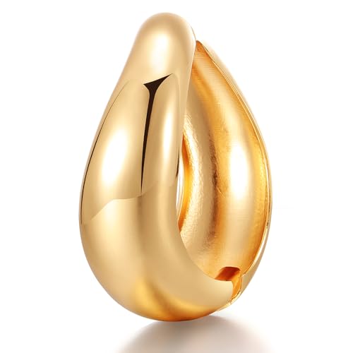 KISS WIFE Gold Bangles for Women, Trendy Minimalist Chunky Gold Bracelet, Big Thick Stackable Design, Adjustable Wrist Cuff, Jewelry Gift3