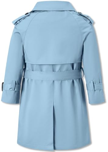 Image of Betusline Boys Waterproof Trench Coat Double Breasted Classic Belted Outwear Jacket Dress Coats