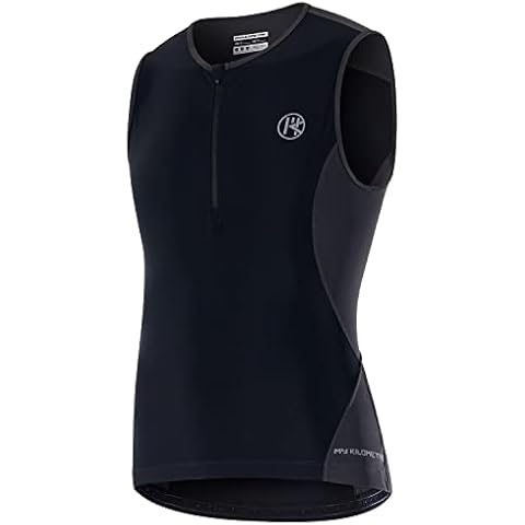 MY KILOMETRE Triathlon Top Mens Tri Top with Pockets Essential Mens Tri Top Sleeveless Cycling Jersey Tri Singlet Cover
