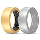 Compatible with UltraHuman Ring AIR Cover - Elastic Silicone Ring Protector for Working Out (S, Gold+Silver)