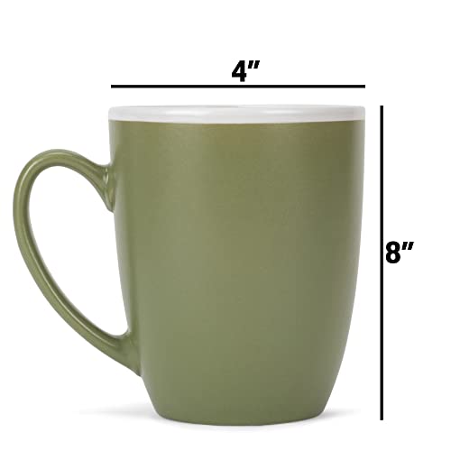 Elanze Designs Solid Color Warm Red Orange Yellow 16 Ounce Matte Ceramic Mugs Assorted Set Of 4 #TOP4