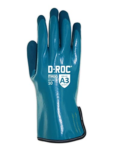 Magid Liquidproof Chemical Resistant Work Gloves, 1 Pr, Lightweight Sandy Nitrile Coated (Nitrix), Size 11/Xxl, Reusable, 18-Gauge Hyperon Shell (Gpd350),Green #TOP2