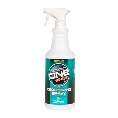 Best Shot ONE SHOT Deodorizing Spray, Versatile Pet Odor Eliminator Spray, Alcohol-free and Fabric-safe, Deodorizing Spray for Horses, Dogs, and Cats, Herbal Mint Fragrance, 32 Oz.