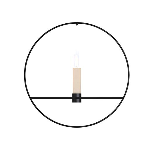 Win-Y Mural Bougeoirs, Décorations en Fer Mural Créatif pour Salon Mariage Vacances événements fête (Noir, C)