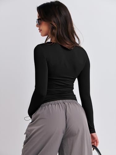 ANRABESS Women’s Long Sleeve Shirts Tight Fitted Going Out Crop Tops Crewneck Basic Tee Y2k Fall Outfits Teens Girls Clothes3