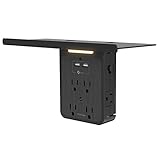 Socket Outlet Shelf, NTONPOWER Multi Plug Outlet with Removable Built-in Shelf, 6 AC Outlets Surge...