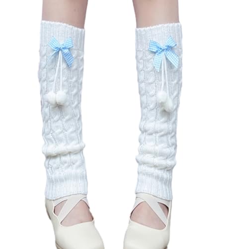 Lolita Leg Warmers for Women Teen Girl Japanese Harajuku Wool Cable Knit Thigh High Leg Warmers Loose Socks