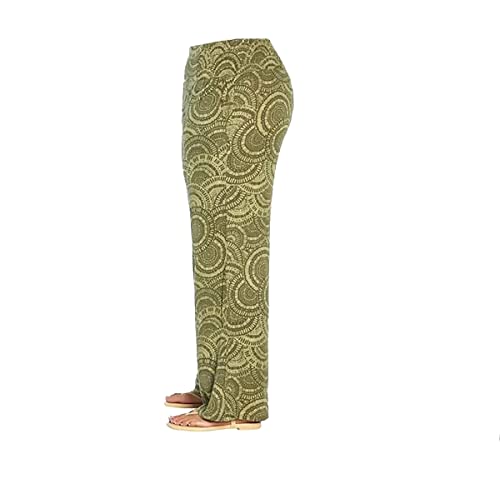 Three Dots Womens Pull on Pants, Green, Large3