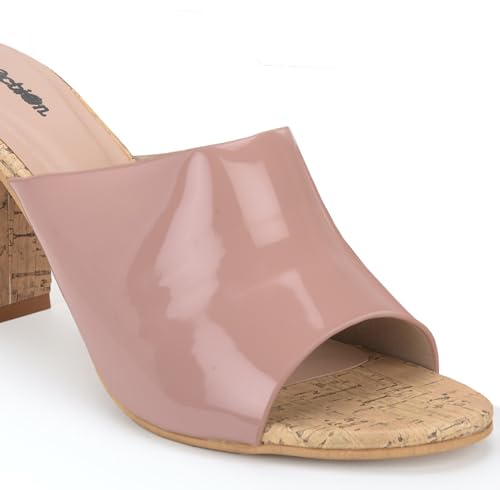 Image of Action Patent Leather Sandals| Pattern| Transparent Block Heel| Ankle Strap Black