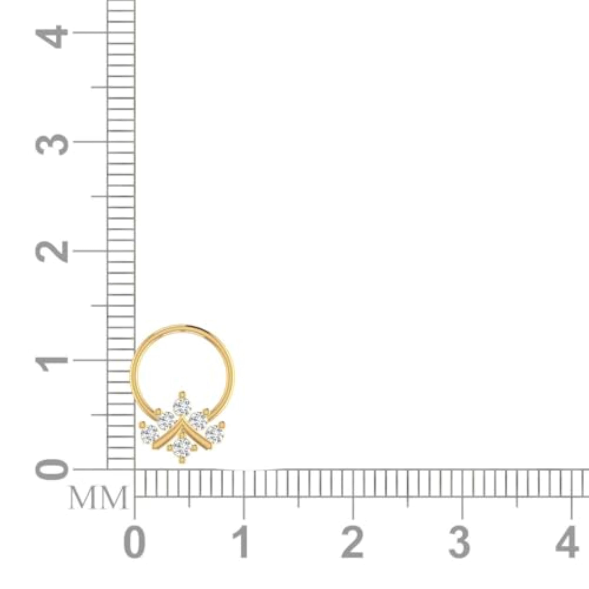 Women's 14Kt Yellow Gold Stud Nosering