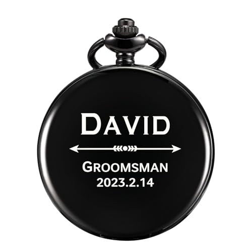 TREEWETO Taschenuhr Personalisiert - Gravur Für Trauzeuge & Hochzeit