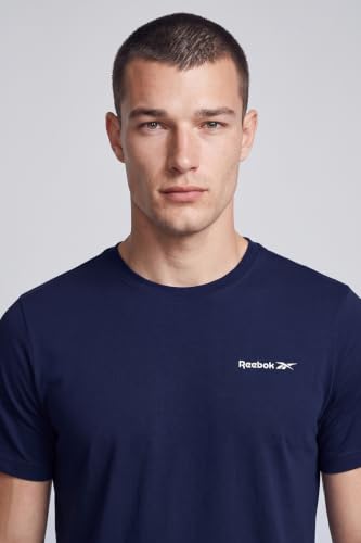 Image of Reebok Men's 100% Cotton Casual T-Shirt - Pure Cotton Soft Breathable Regular Fit Half Sleeve Tee for Men | Round Neck Tshirt for Men Cotton Tshirt