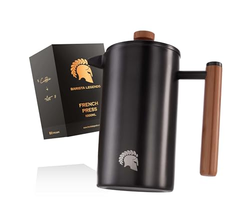 Barista Legends® French Press Edelstahl Thermo Kaffeepresse (350ml) - Kaffeebereiter Doppelwandig für länger frischen Filterkaffee - Auch als Kaffeezubereiter beim Camping...