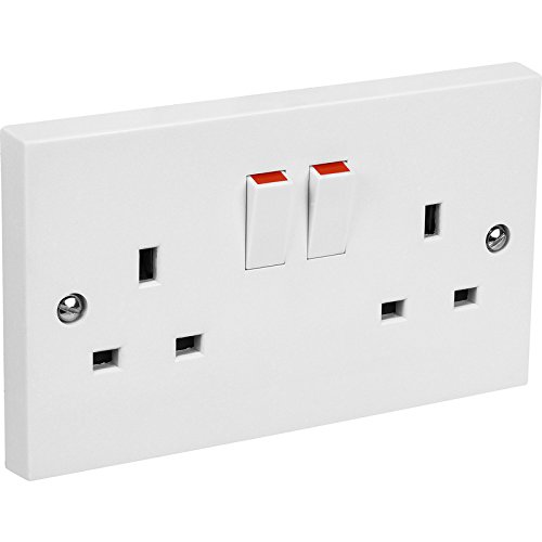 Axiom Switched Socket 2 Gang Single Pole