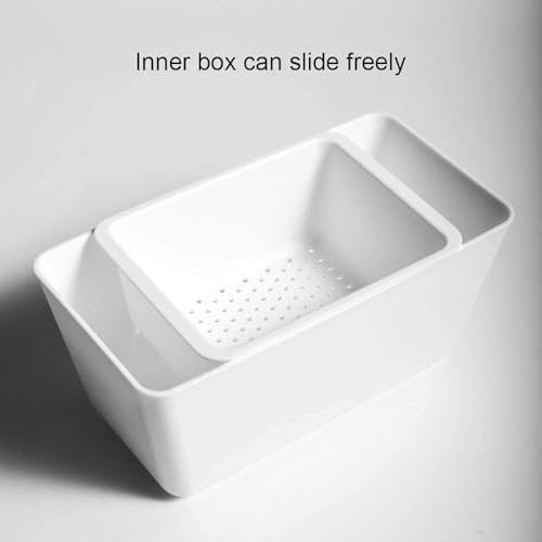 Image of Xmart India Creative Shape Lazy Snack Bowl, Double Layer Snack Storage Box, Multi-Functional Plastic Organizer (10 x 20 x 10.5 CM) - Multicolor, Ideal for Snacks, Fruits, Peanuts