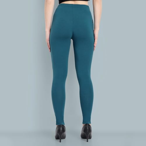 Image of ONE SKY Women Full Length Leggings | Cotton Modal Spandex Blend | High Waist Stretchable & Bio-Washed Fabric | Colour-Lock Technology | Comfortable Leggings for Women
