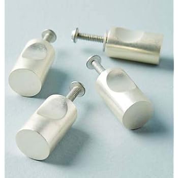 Set Of 4 Chrome Metal Knob Brushed Contemporary Cabinet Hardware